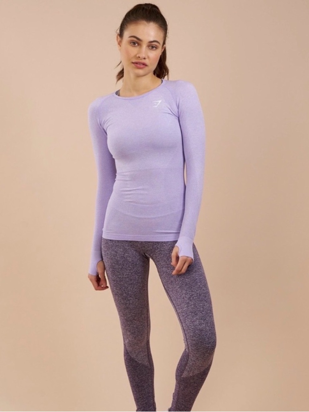 Gymshark Women's Seamless Long Sleeve Top - Lavender Purple